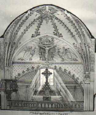 Restaureringsförslag av altaret av Folke Zetter...