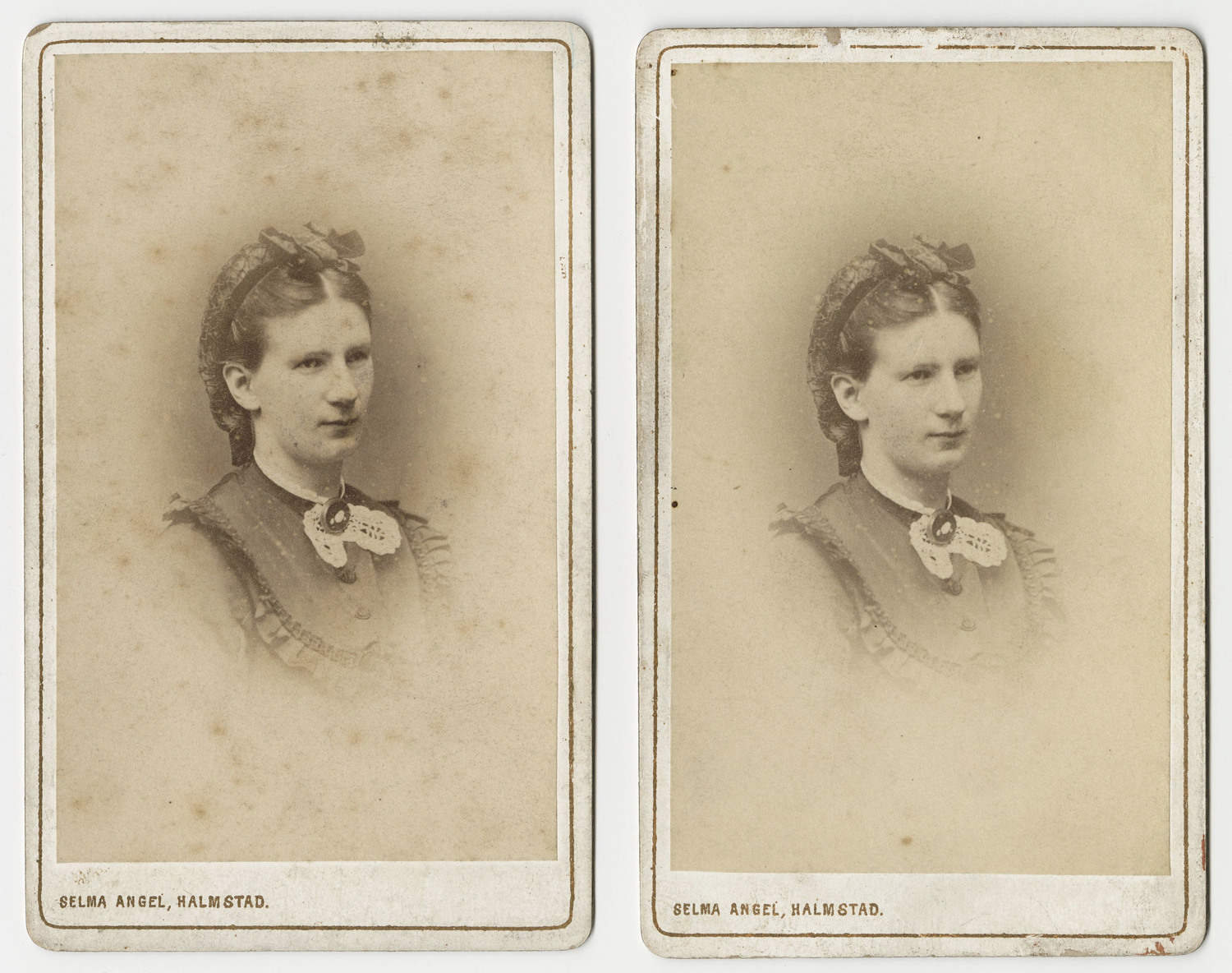 Visitkort, porträtt på kvinna, troligen 1880-tal