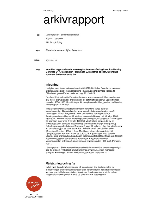 Arkivrapport Föreningen 3 KN-KUS12-067.pdf