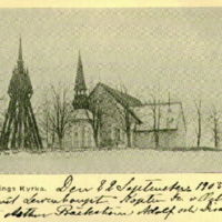 SLM M016857 - Sköldinge kyrka och klockstapel