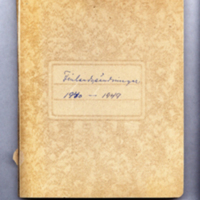 SLM 32133 - Kassabok med listor på matsändningar till Finland under kriget samt svarsbrev