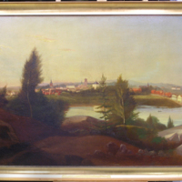 SLM 5775 - Oljemålning, Nyköpings hamn på 1800-talet
