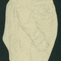 SLM 24199 - Konturklippt teckning, ritad gosse i profil