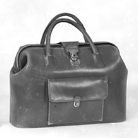 SLM 29897 - Brun läderväska från 1950-talet