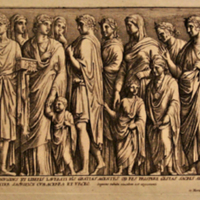 SLM 8517 8 - Kopparstick av Pietro Sancti Bartoli, skulpturer och monument i Rom 1693