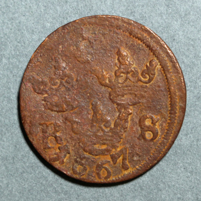 SLM 16190 - Mynt, 1/6 öre kopparmynt 1667, Karl XI