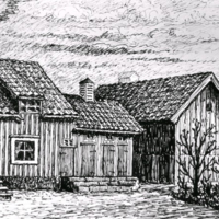 SLM KW18 - Tingshuset i Nyköping, teckning av Knut Wiholm