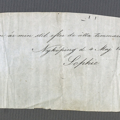 SLM 25020 24-25 - Handstilsprov skrivet av Sofia Löfvenius 1838