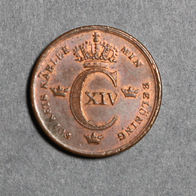 SLM 16583 - Mynt, 1/16 skilling kopparmynt 1836, Karl XIV Johan