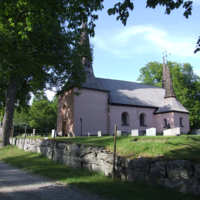 SLM D10-430 - Ripsa kyrka, kyrkoanläggningen från sydväst.