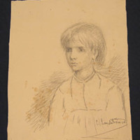 SLM 15097 3 - Blyertsteckning av Clara Sandströmer, gift Fleetwood