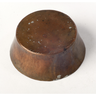 SLM 1754 - Bakelseform av koppar rund form med flat överdel, 7,1 cm, från Lunda socken