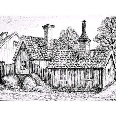 SLM KW47 - Östra Kyrkogatan 10, teckning av Knut Wiholm