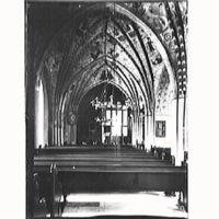 SLM M007347 - Interiör av norra sidoskeppet i Floda kyrka, 1890-tal