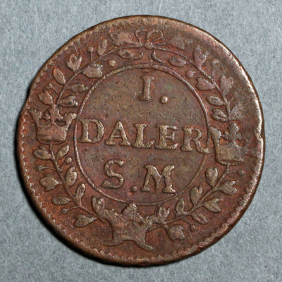 SLM 16256 - Mynt, 1 daler kopparmynt, nödmynt typ V 1718, Karl XII
