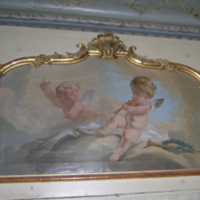 SLM 32447 1 - Dörröverstycke, allegoriskt måleri, sannolikt efter förlaga av Boucher, 1760-tal
