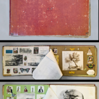 SLM 5055 - Minnesalbum med bilder, teckningar och tryck från 1800-talet