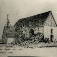 SLM M018237 - Lista kyrka på 1860-talet