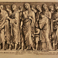 SLM 8517 9 - Kopparstick av Pietro Sancti Bartoli, skulpturer och monument i Rom 1693