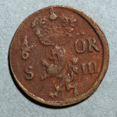 SLM 16193 - Mynt, 1/6 öre kopparmynt 1686, Karl XI