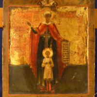 SLM 10381 - Ikon, Kristus och helgonet Julia, 1800-talets första hälft