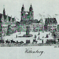 SLM 9190 - Litografi, torg i Wittenberg