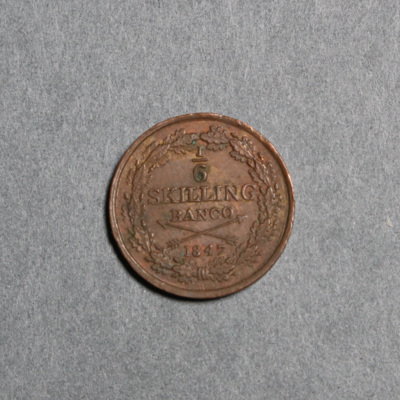 SLM 16648 - Mynt, 1/6 skilling banco kopparmynt 1847, Oscar I