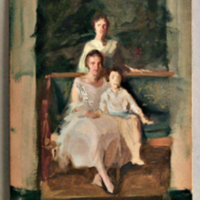 SLM 7204 - Skiss till målning, Madame Weins med barn, Bernhard Österman (1870-1938)