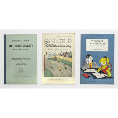 SLM 59478 1-3 - Skolböcker i svenska, modersmål och rättskrivning Strängnäs skolor 1943-60