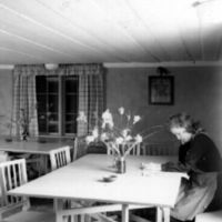 SLM A11-300 - Flicka läser vid köksbordet, Gamla Oxelösund