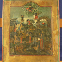 SLM 10394 - Ikon med helgonbilder, bland annat Maria från Egypten, 1800-tal