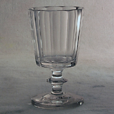 SLM 11988 1-5 - Glas med konande fasettslipad kuppa, 1800-tal