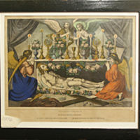 SLM 11876 - Inramat färglagt grafiskt blad, Jesu grav i Jerusalem