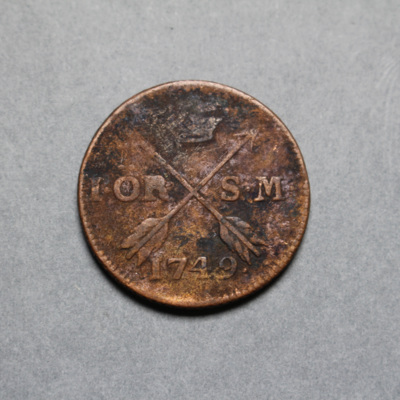 SLM 16895 - Mynt, 1 öre kopparmynt 1749, Fredrik I