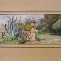 SLM 6447 - Akvarell, Villa Torlonia i Frescati, av Ellen Jolin