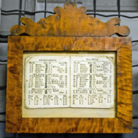 SLM 33837 - Almanacka från 1785, ramen tillverkad av kyrkvärden Eric Ersson i Svärta på 1800-talet