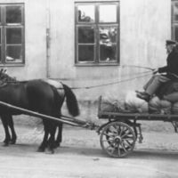 SLM R14-91-2 - C A Pettersson i Öllsta med vagn och hästar, foto 1910