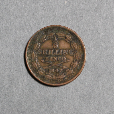 SLM 16650 - Mynt, 1/6 skilling banco kopparmynt 1847, Oscar I