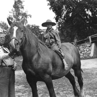 SLM P07-1392 - Anders Lybeck till häst år 1942