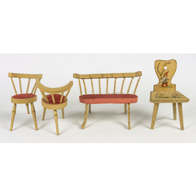 SLM 54834, 54835, 54836 - Dockskåpsmöbler, stolar, soffa och bord, ca 1900