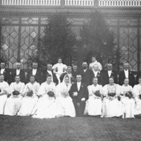 SLM P04-27 - Bröllopsfoto, Carl Ahlstrand och Maria Andersson, Juresta 9/7 1896