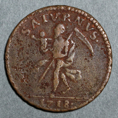 SLM 16261 - Mynt, 1 daler kopparmynt typ VI 1718, Karl XII