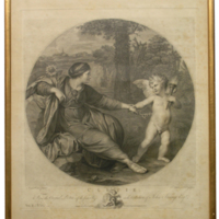 SLM 8518 - Kopparstick av F. Bartolozzi, förlaga av A. Caracci, Clythia med amorin 1772
