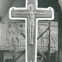 SLM P2015-837 - Krucifix till triumfbågen i Bureå kyrka 1957