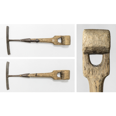 SLM 51682 - Räckspade eller skavkniv daterad 1799, garveriverktyg från Gorsingelund