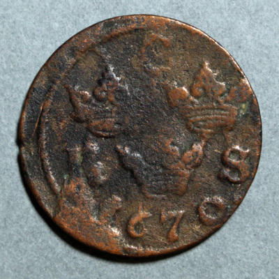 SLM 16215 - Mynt, 1/6 öre kopparmynt 1670, Karl XI