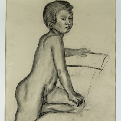 SLM 24207 - Teckning, naken pojke