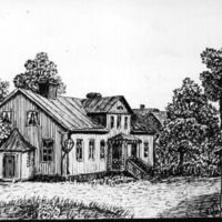 SLM M020430 - Herrgården i Nyköping, teckning av Knut Wiholm