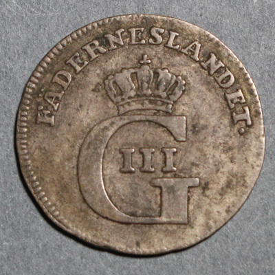 SLM 16404 - Mynt, 4 öre 1/24 riksdaler silvermynt typ I 1777, Gustav III