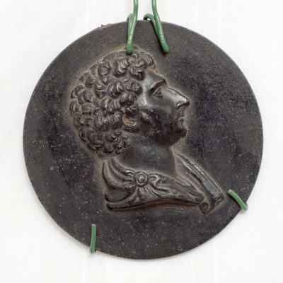 SLM 257 - Gjuten porträttmedaljong av järn, Karl XIV Johan